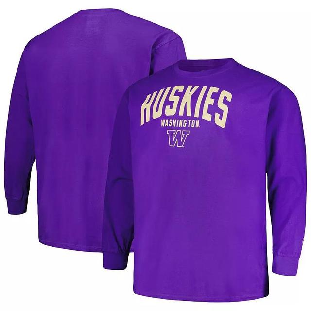 Mens Champion Washington Huskies Big & Tall Arch Long Sleeve T-Shirt Product Image