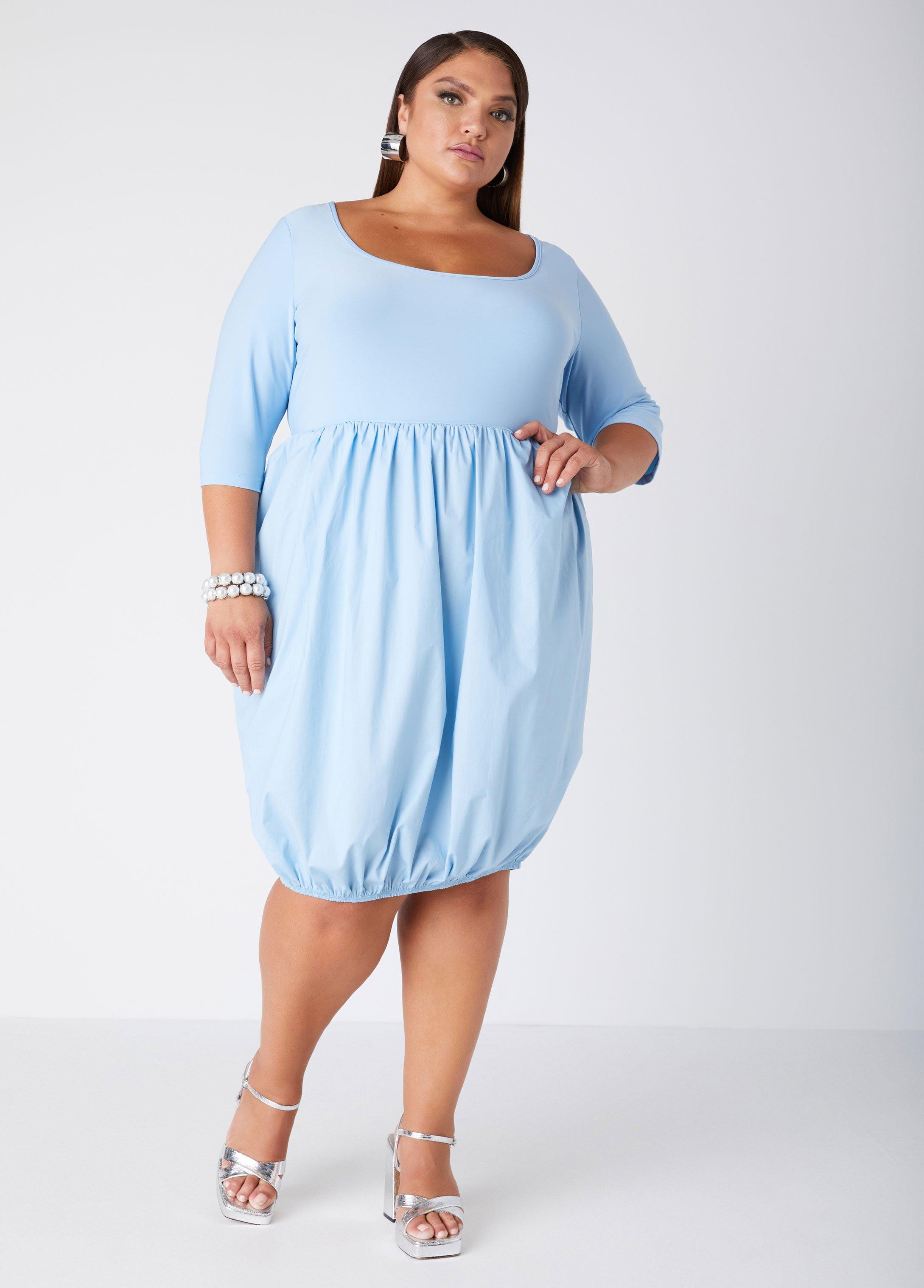 Plus Size Paneled Bubble Dress Ashley Stewart Product Image