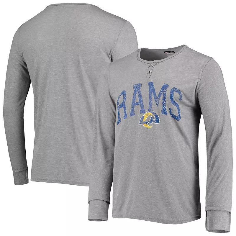 Mens Concepts Sport Gray Los Angeles Rams Takeaway Henley Long Sleeve Sleep T-Shirt Product Image