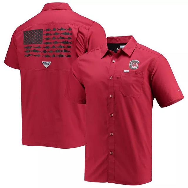 Mens Columbia PFG Garnet South Carolina Gamecocks Slack Tide Camp Button-Up Shirt Product Image