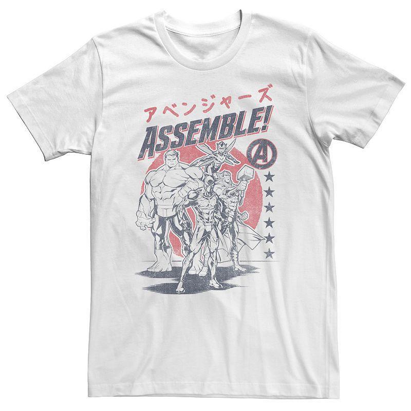 Big & Tall Marvel Avengers Assemble Kanji Group Shot Tee, Mens Product Image