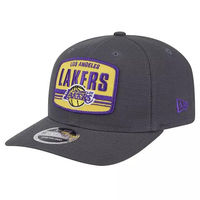 Mens New Era Graphite Los Angeles Lakers Team Elevated Patch 9SEVENTY Adjustable Hat Product Image