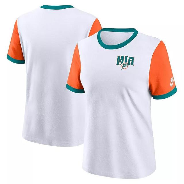 Miami Dolphins Rewind Nike Women's NFL Ringer T-Shirt Product Image