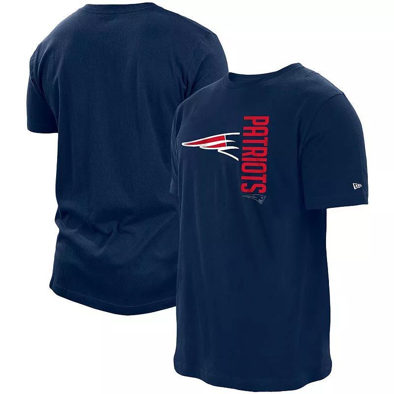 Mens New Era New England Patriots Split Logo 2-Hit T-Shirt Blue Product Image