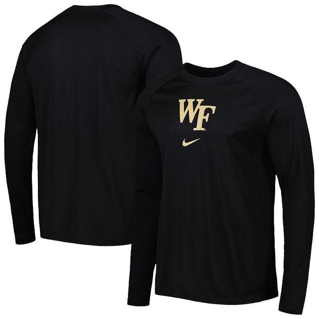 Mens Nike Black Wake Forest Demon Deacons Spotlight Raglan Performance Long Sleeve T-Shirt Product Image