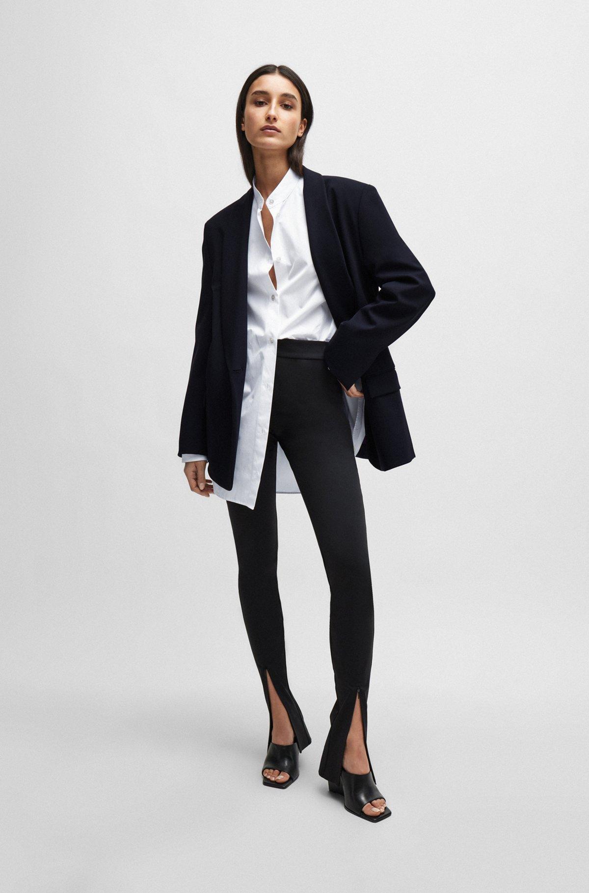 NAOMI x BOSS leggings in stretch jersey with zip hems Product Image