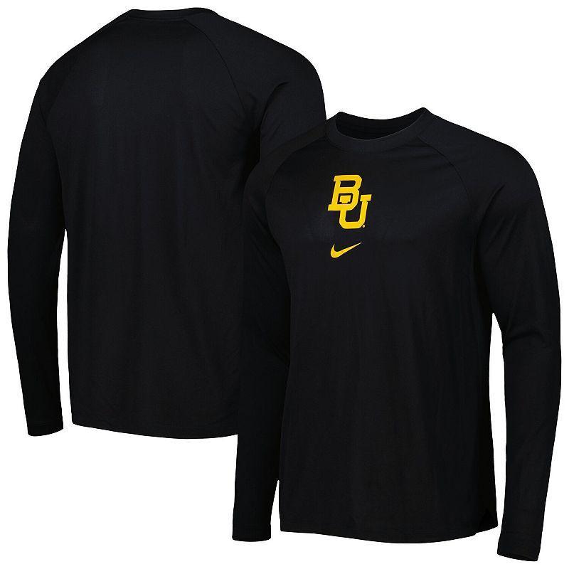 Mens Nike Black Baylor Bears Spotlight Raglan Performance Long Sleeve T-Shirt Product Image