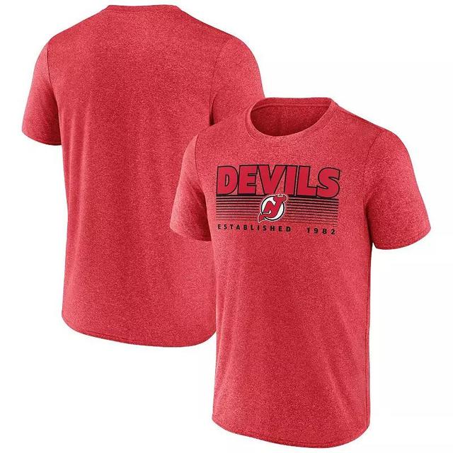 Mens Fanatics Heathered Red New Jersey Devils Prodigy Performance T-Shirt Product Image