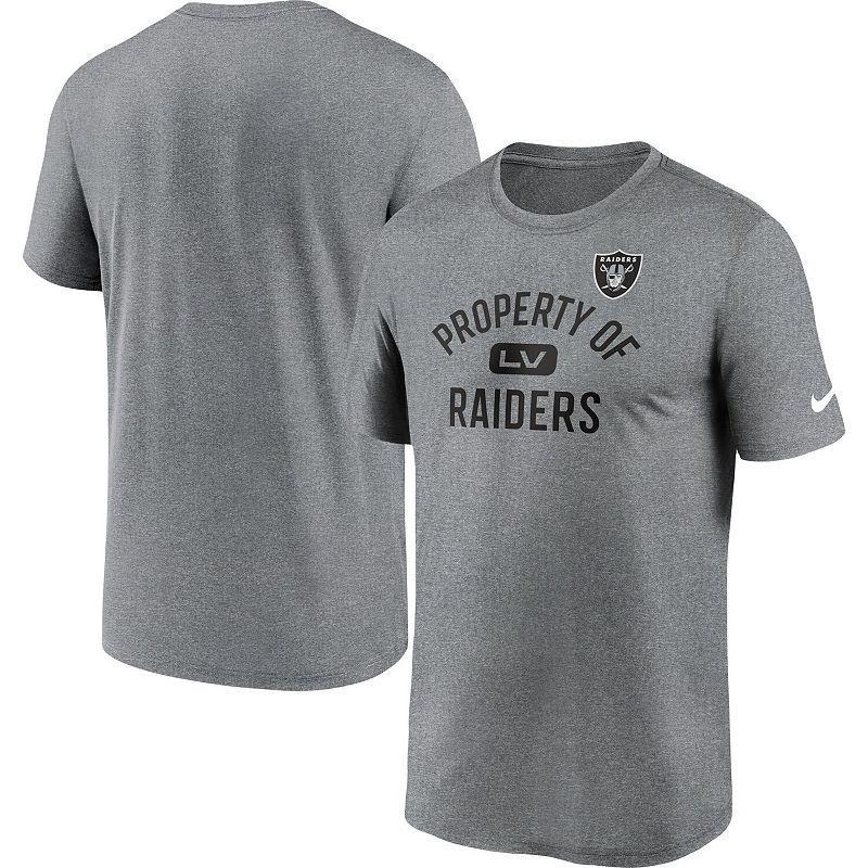 Mens Nike Las Vegas Raiders Heather Charcoal Property Of Legend Performance T-Shirt Product Image