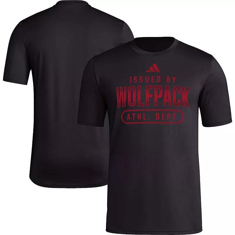 Mens adidas Black Nc State Wolfpack Aeroready Pregame T-shirt Product Image