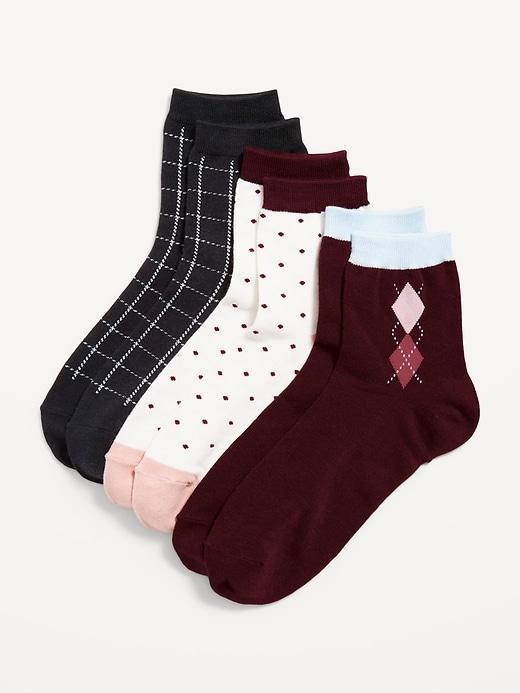 Novelty Quarter Crew Socks 3-Pack Product Image