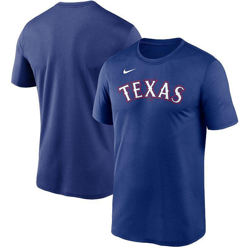 Mens Nike Royal Texas Rangers Wordmark Legend Performance T-Shirt Product Image