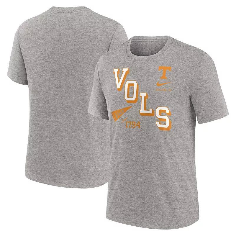 Mens Nike Heather Gray Tennessee Volunteers Blitz Roll Call Tri-Blend T-Shirt Product Image