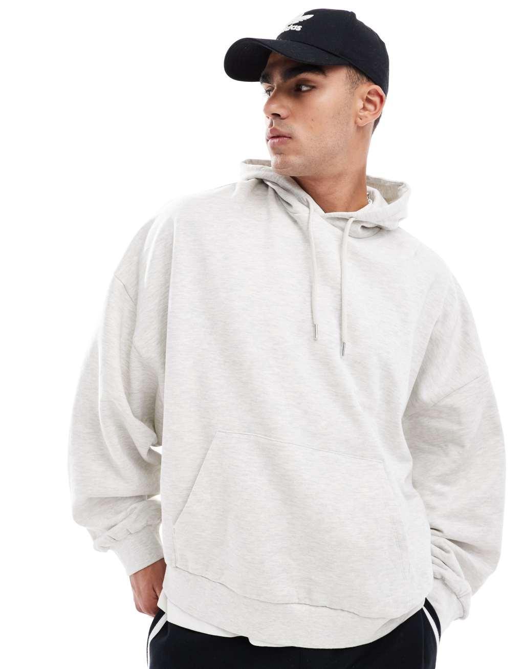 ASOS DESIGN essential extreme oversized hoodie in heather gray Product Image