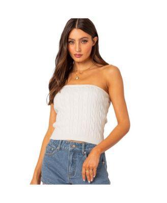 Womens North cable knit strapless top Product Image