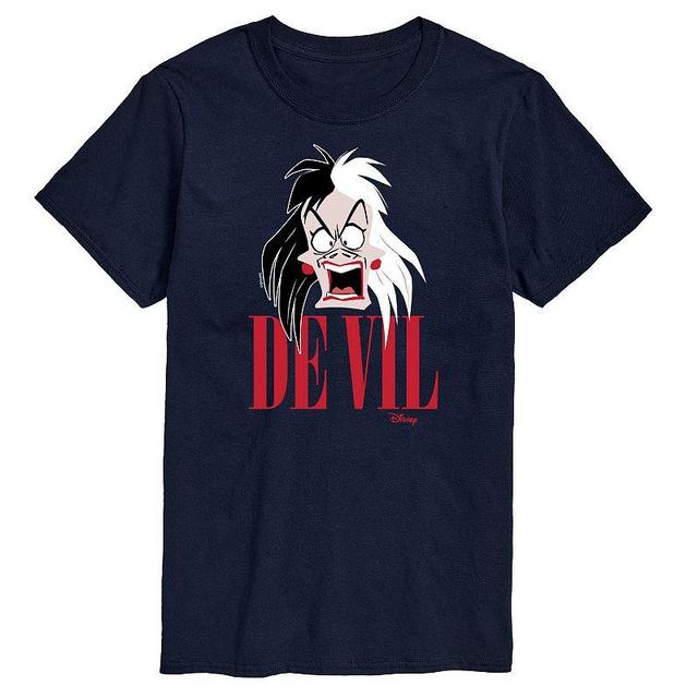 Disney Villains De Vil Mens Graphic Tee Blue Product Image