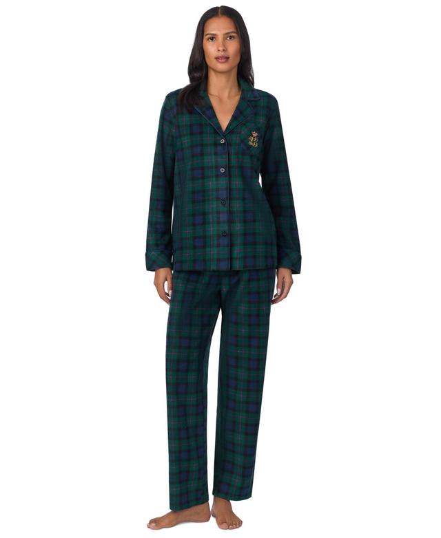 Lauren Ralph Lauren Womens Printed Notched-Collar Pajama Set Product Image