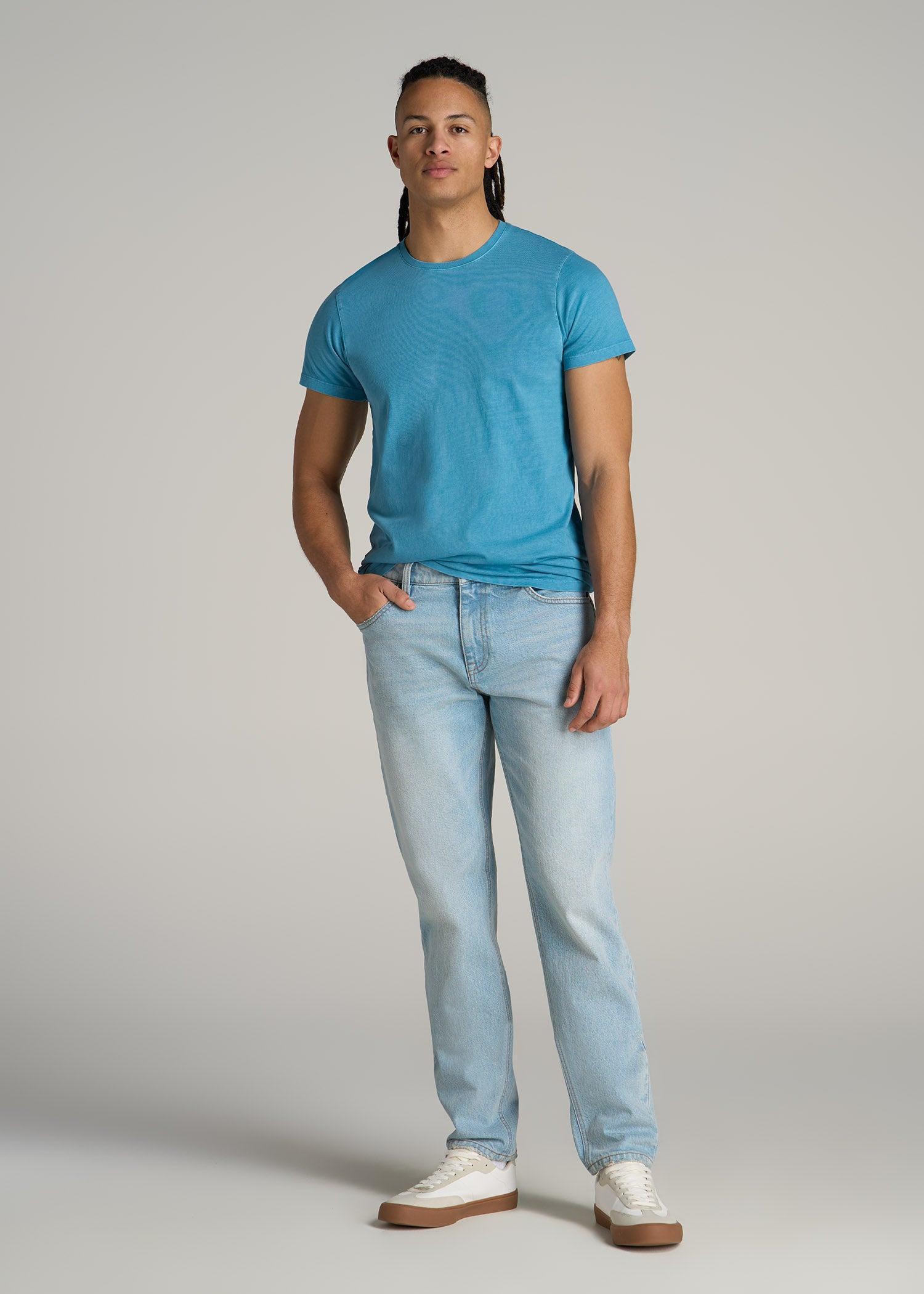 MODERN-FIT Garment Dyed Cotton Men's Tall T-Shirt in White Product Image