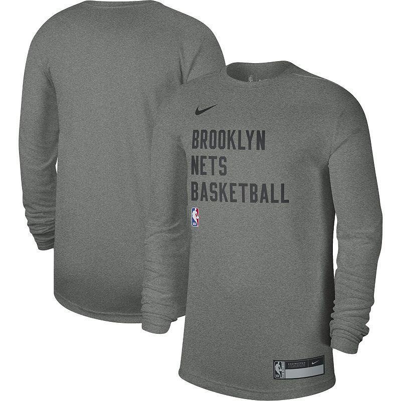 Unisex Nike Heather Gray Brooklyn Nets 2023/24 Legend On-Court Practice Long Sleeve T-Shirt, Mens Product Image