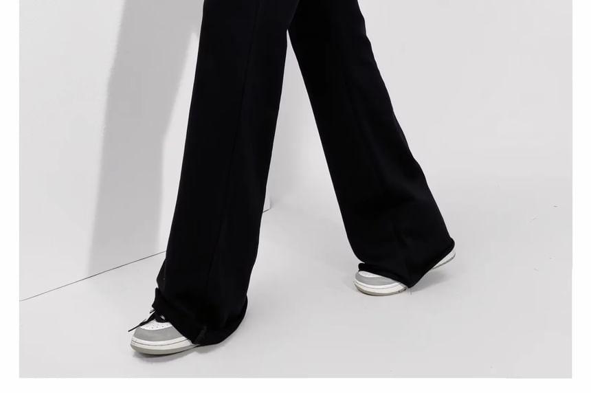 Low Rise Plain Slim-Fit Boot-Cut Sweatpants Product Image