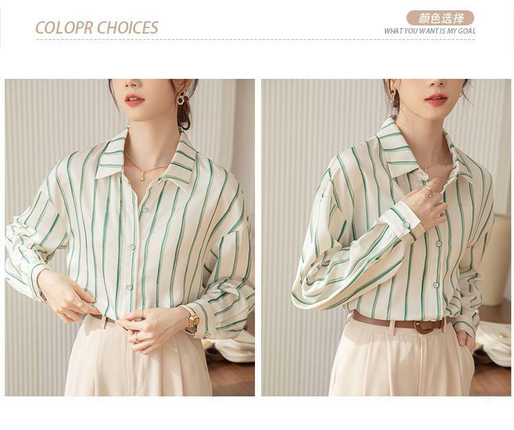 Striped Button-Up Shirt Product Image