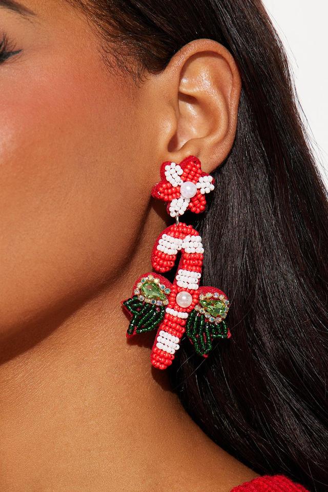 Candycane Lane Drop Earrings  - Multi Color Product Image