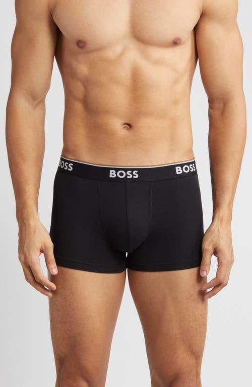 Mens Three-Pack of Logo-Waistband Trunks in Stretch Cotton Product Image