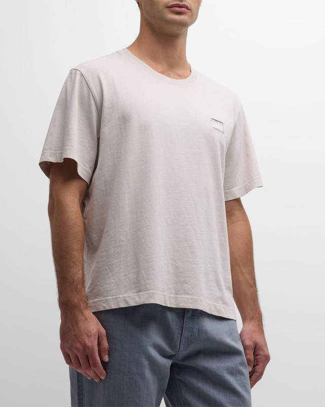 Mens Label Cotton T-Shirt, White Product Image