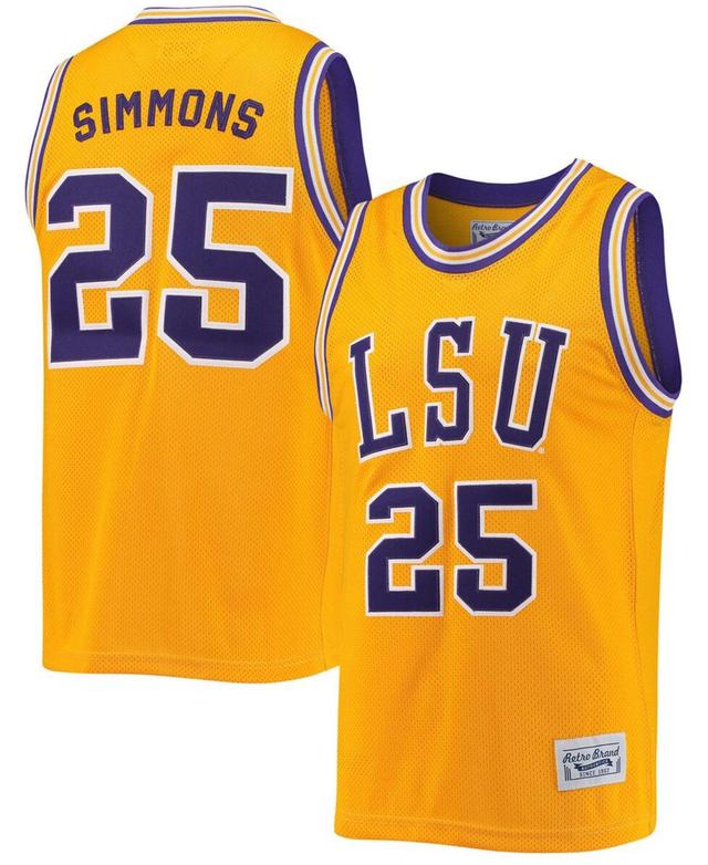 Original Retro Brand Mens Ben Simmons Lsu Tigers Commemorative Classic Basketball Jersey - Gold Product Image