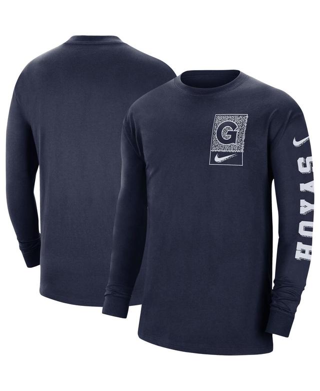 Mens Nike Navy Georgetown Hoyas Seasonal Max90 2-Hit Long Sleeve T-shirt Product Image