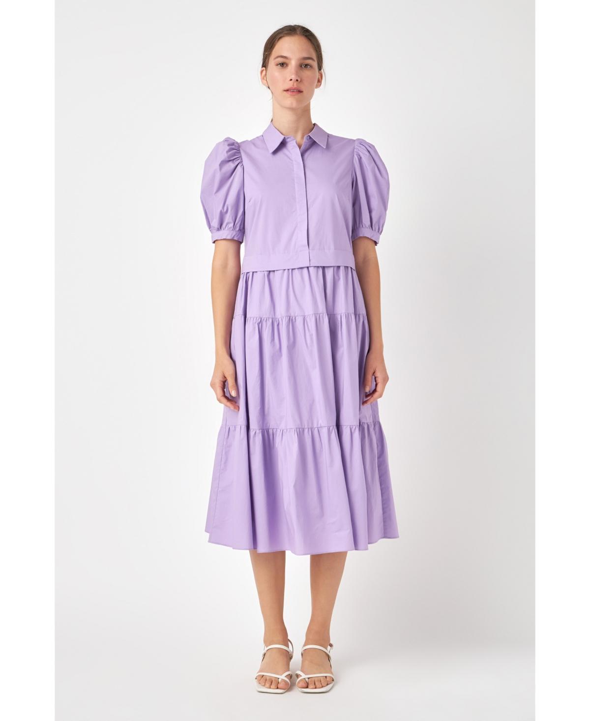 English Factory Puff Sleeve Shirtdress Product Image