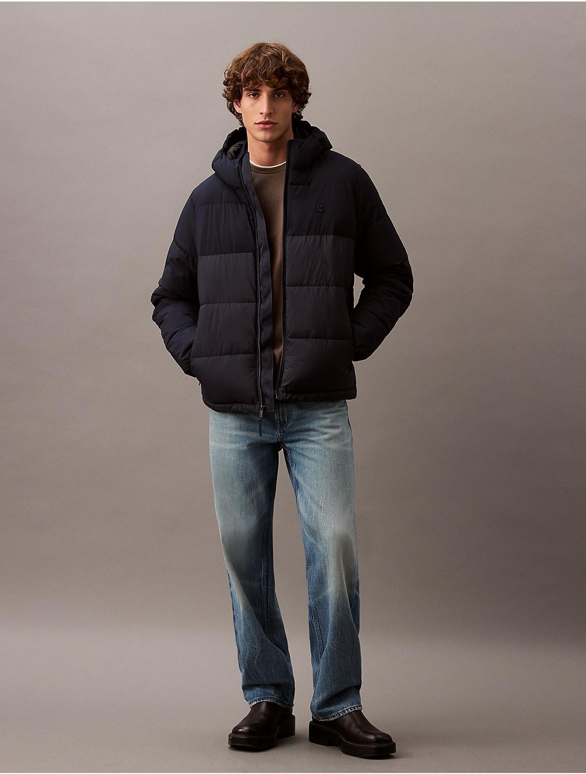 Calvin Klein Mens Heavyweight Hooded Puffer Jacket - Blue - XXL Product Image