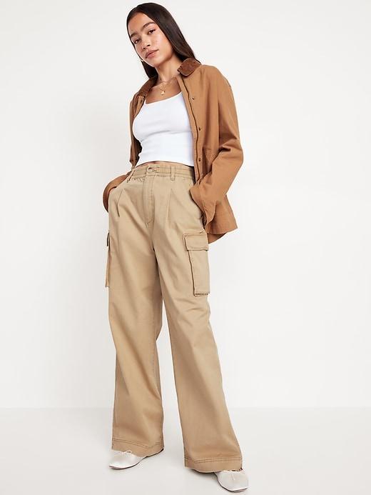 Extra High-Waisted Super Wide-Leg Cargo Pants Product Image