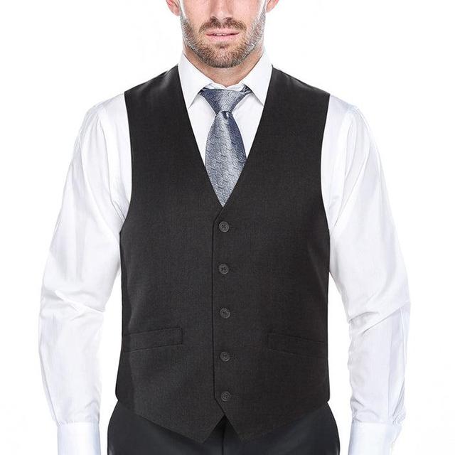 Vanderbilt Collection  - Classic Dress Vest 5 Buttons Regular Fit In Charcoal Product Image