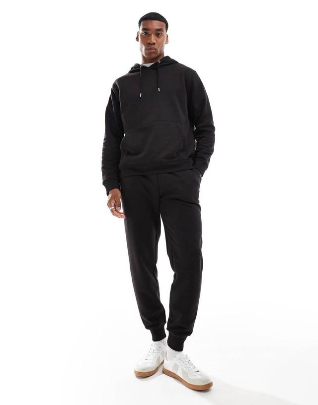 DTT overhead hoodie & sweatpants tracksuit set in black Product Image