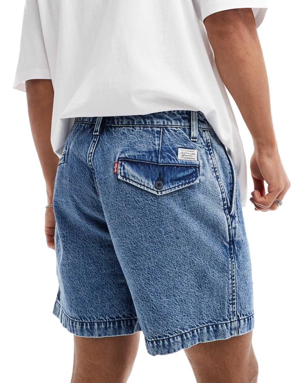 Levi's XX authentic chino denim shorts in mid blue Product Image