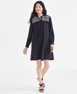 Style & Co Womens Embroidered Pullover Long-Sleeve Dress, Created for Macys Product Image