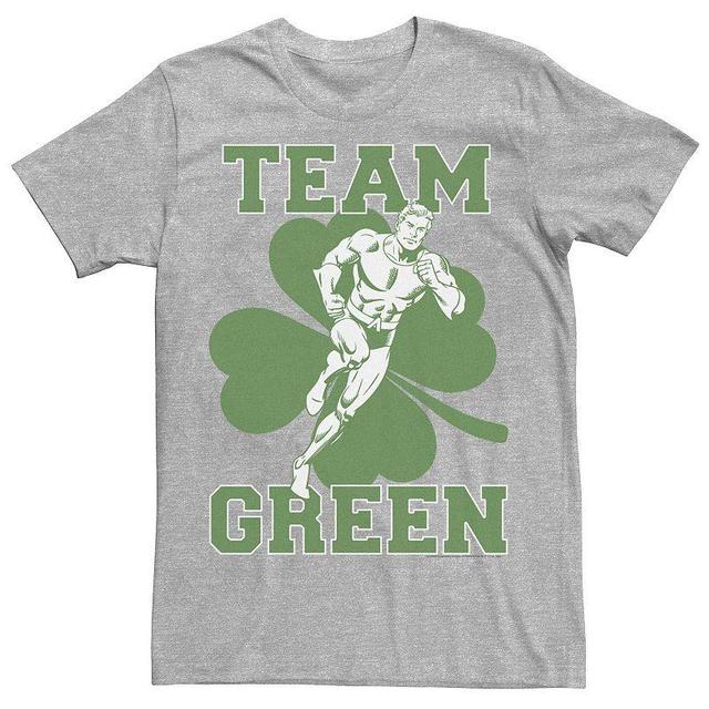 Mens DC Comics St. Patricks Day Aquaman Team Green Tee Athletic Grey Product Image