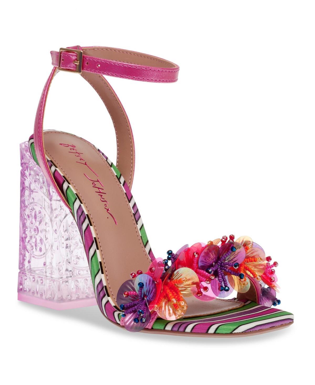 Betsey Johnson Womens Quinta Decorative Heel Dress Sandals Product Image