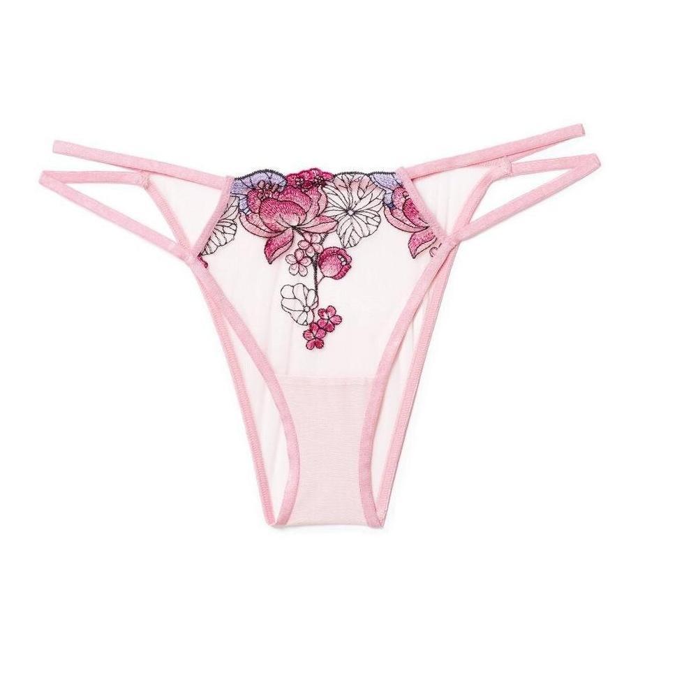 Adore Me Women's Jayda Brazilian Panty XL / Lotus Pond Embroidery C04 Pink. Product Image