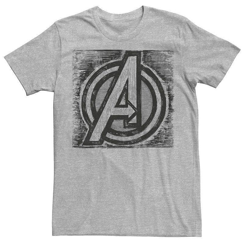 Mens Marvel Avengers Logo Sketch Tee Athletic Grey Product Image