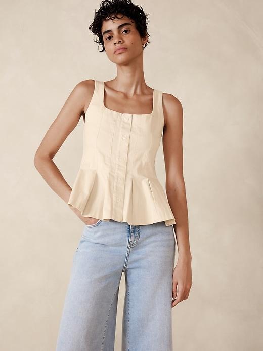 Denim Button Bustier Top Product Image