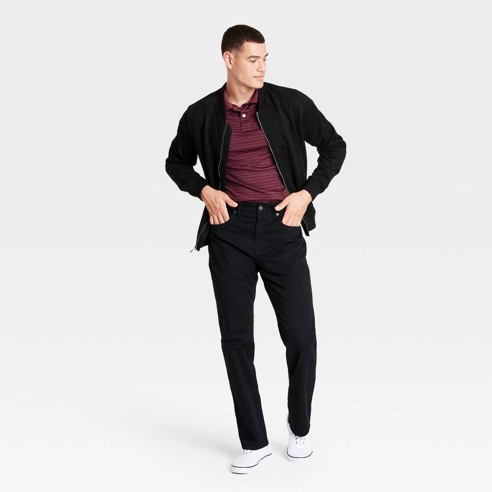 Men's Straight Fit 5-Pocket Pants - Goodfellow & Co™ Black 28x30 Product Image