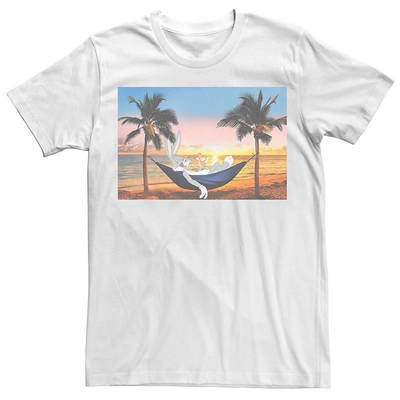 Mens Bugs Bunny Beach Hammock Poster Tee Product Image