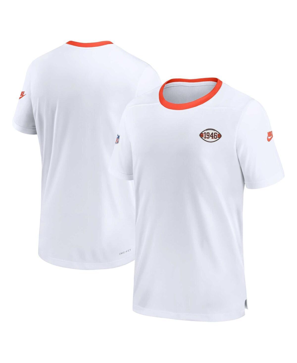 NIKE Men's  White Cleveland Browns Sideline Coaches Alternate Performance T-shirt Product Image