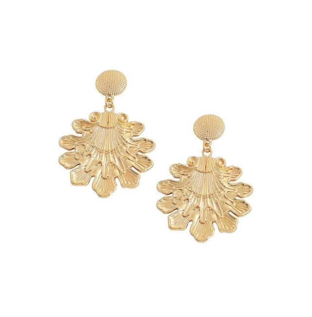 Sohi Womens Gold Floral Drop Earrings Product Image