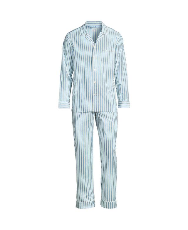 Mens Lands End Essential Long Sleeve Top & Pants Pajama Set Product Image