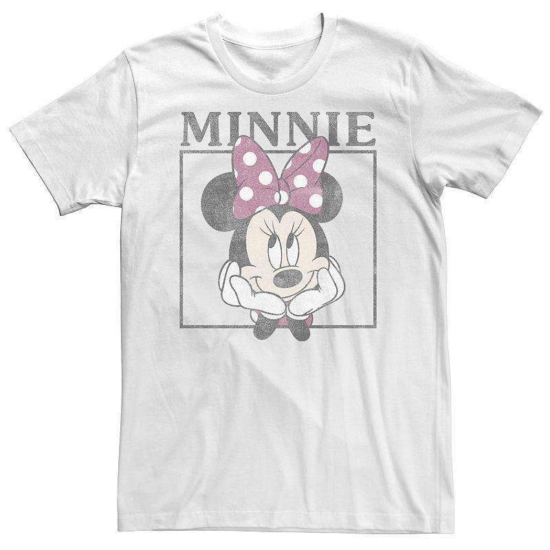 Big & Tall Disney Minnie Mouse Distressed Framed Portrait Tee, Mens, Size: 4XL, White Product Image