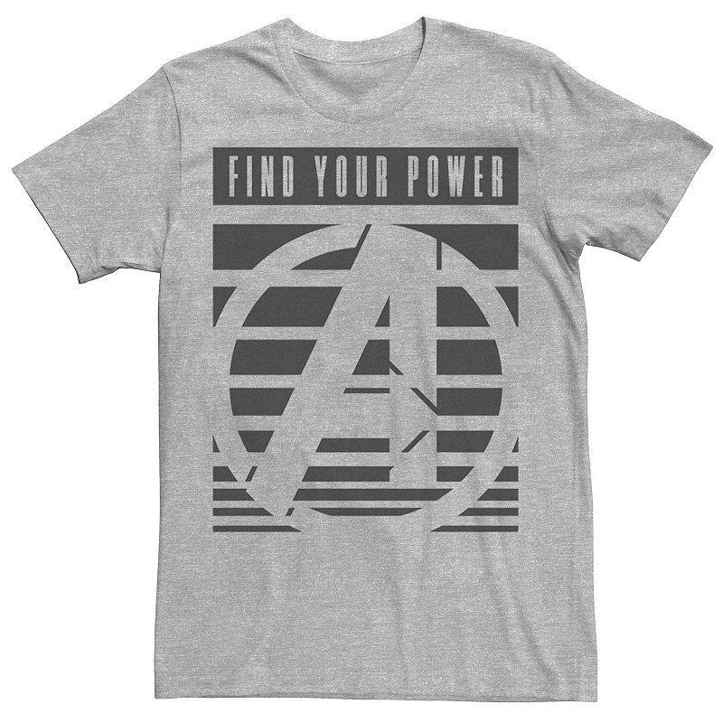 Mens Marvel Iron Man Find Your Power Striped Text Tee Med Grey Product Image