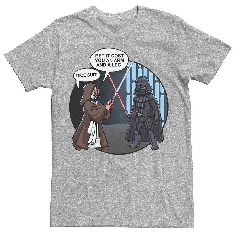 Mens Star Wars Vader And Obi-Wan Nice Suit Text Tee Med Blue Product Image